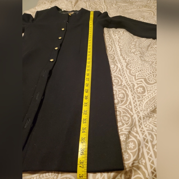 Long navy button-down coat - Picture 7 of 10